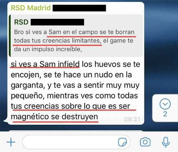 Captura de WhatsApp de grupo de comunidad